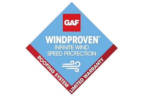 GAF windproof logo displayed prominently, representing quality roofing solutions and services in New Jersey.
