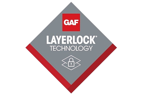 Logo for LayerLock Technology, a roofing innovation company specializing in various roof installation and repair services.
