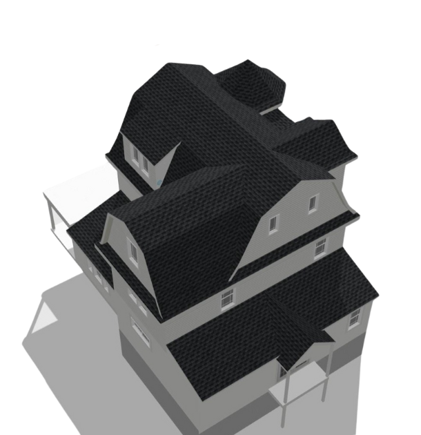 A 3D house model with a roof, illustrating roofing solutions and services offered in New Jersey.